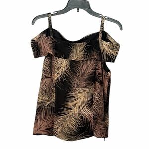 Spenser Jeremy Black and Gold Feather Blouse